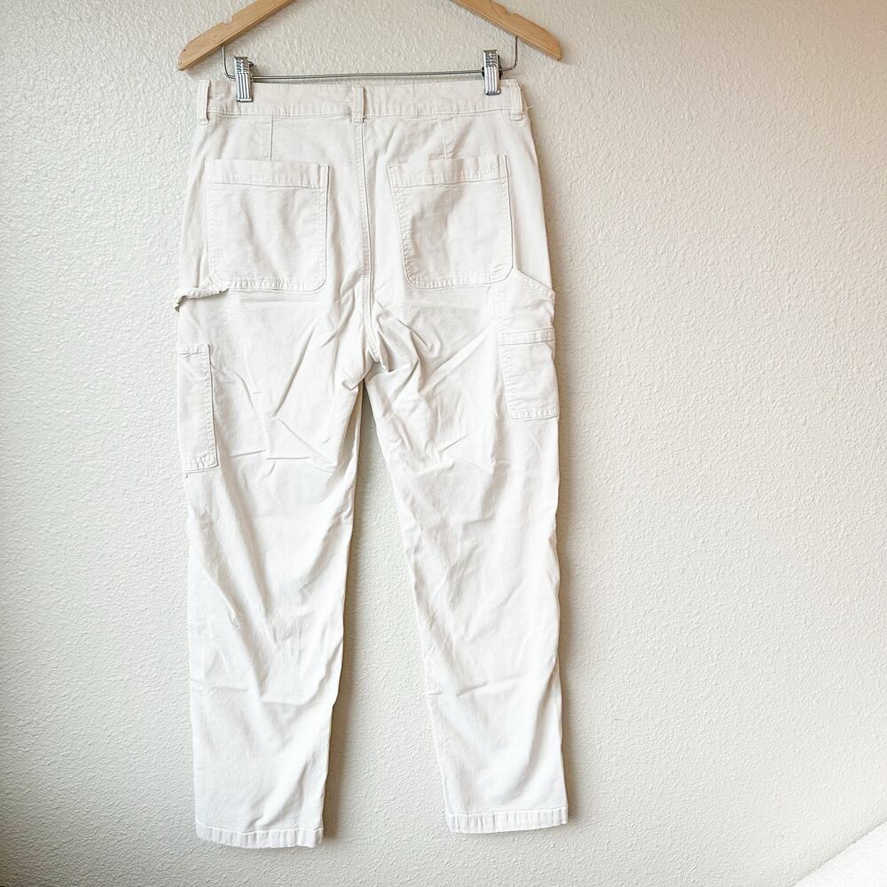 American Eagle High Rise Straight White Chino Carpenter Pants sz 8 - Picture 5 of 11